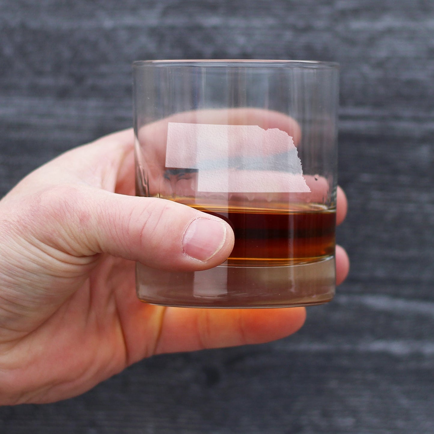 Nebraska State Outline Whiskey Rocks Glass - State Themed Drinking Decor and Gifts for Nebraskan Women & Men - 10.25 Oz Whisky Tumbler Glasses