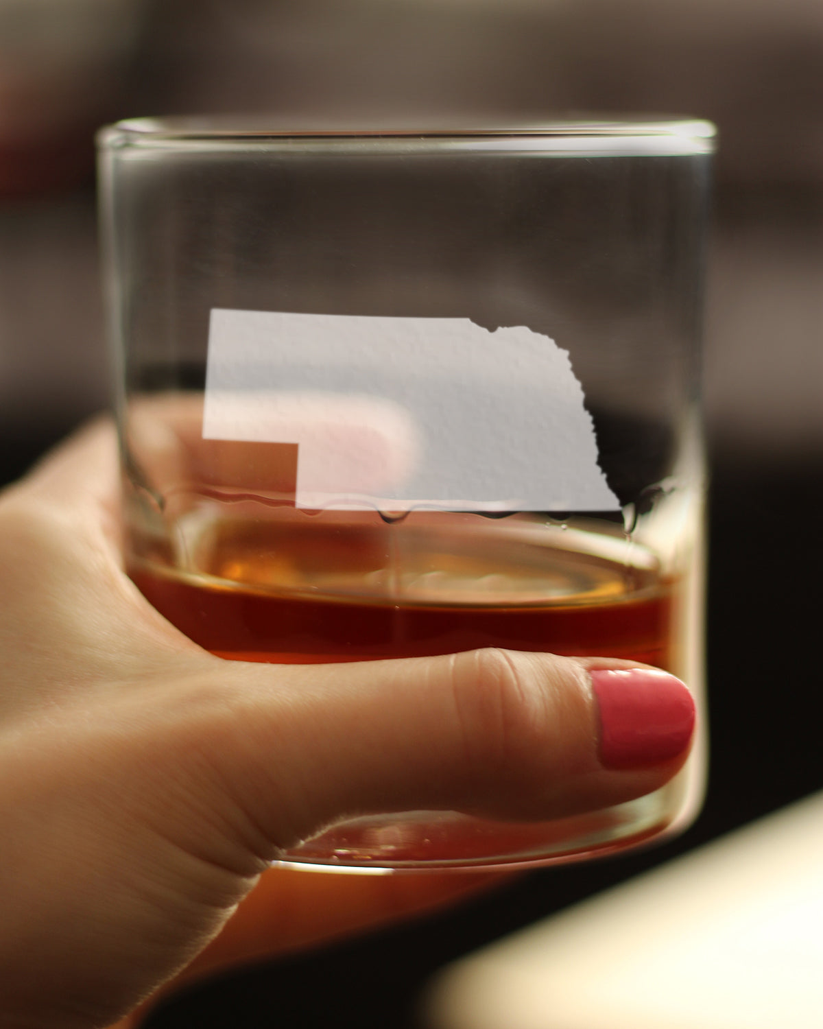 Nebraska State Outline Whiskey Rocks Glass - State Themed Drinking Decor and Gifts for Nebraskan Women & Men - 10.25 Oz Whisky Tumbler Glasses