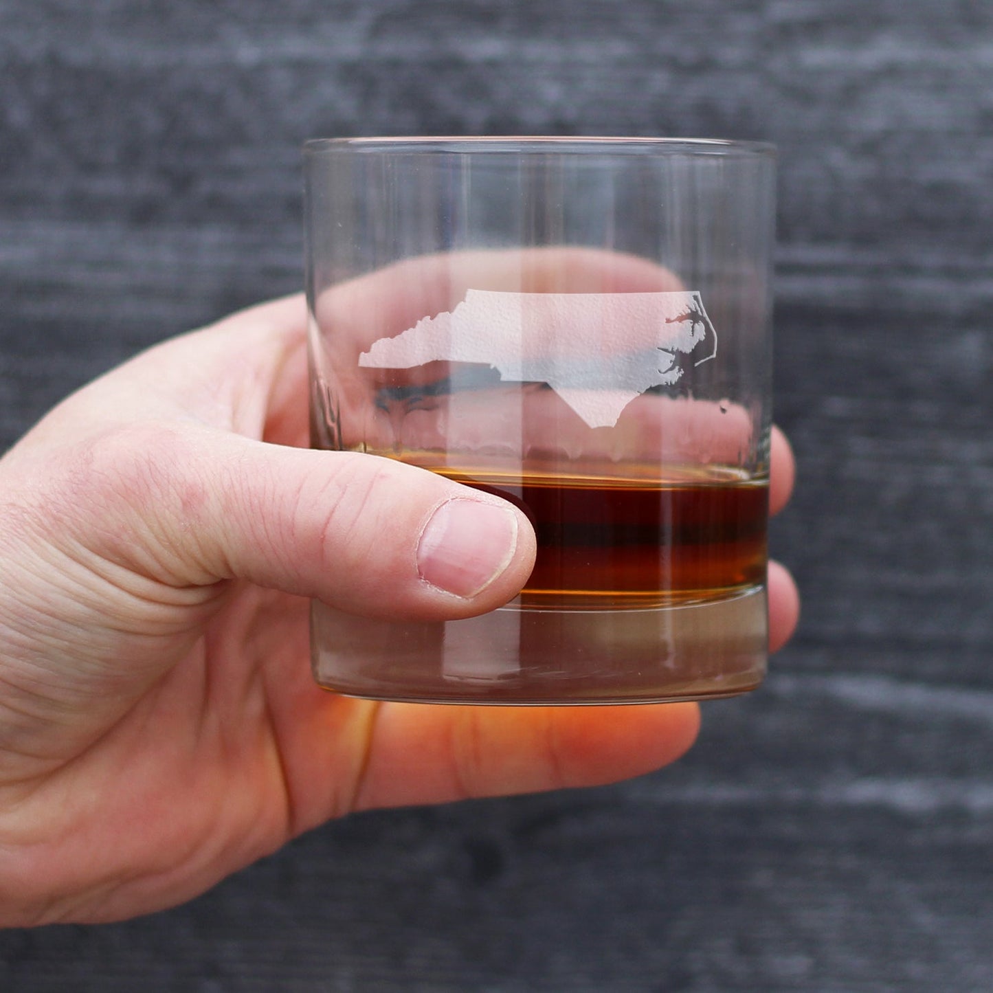 North Carolina State Outline Whiskey Rocks Glass - State Themed Drinking Decor and Gifts for North Carolinian Women & Men - 10.25 Oz Whisky Tumbler Glasses