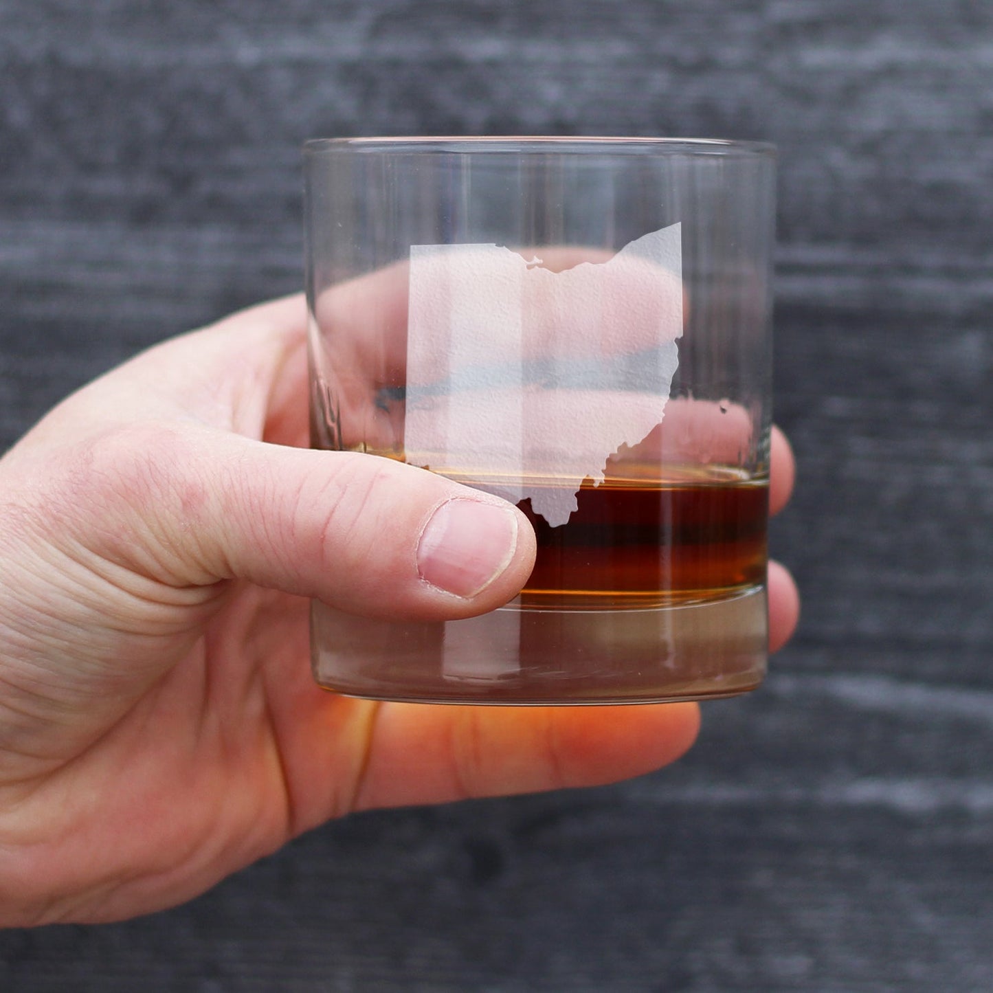Ohio State Outline Whiskey Rocks Glass - State Themed Drinking Decor and Gifts for Ohioan Women & Men - 10.25 Oz Whisky Tumbler Glasses