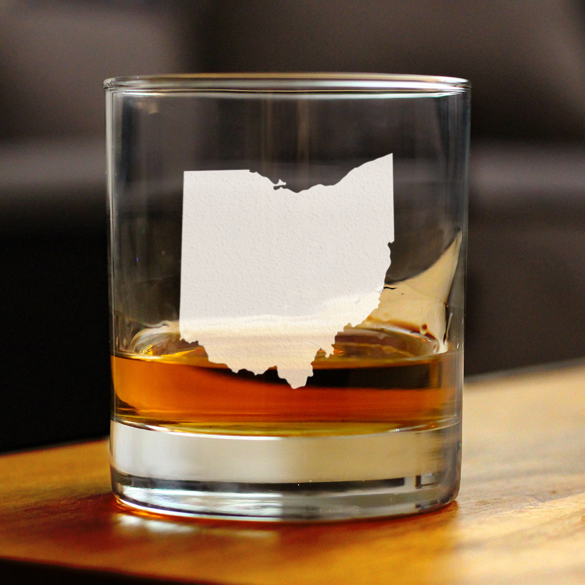 Ohio State Outline Whiskey Rocks Glass - State Themed Drinking Decor and Gifts for Ohioan Women & Men - 10.25 Oz Whisky Tumbler Glasses