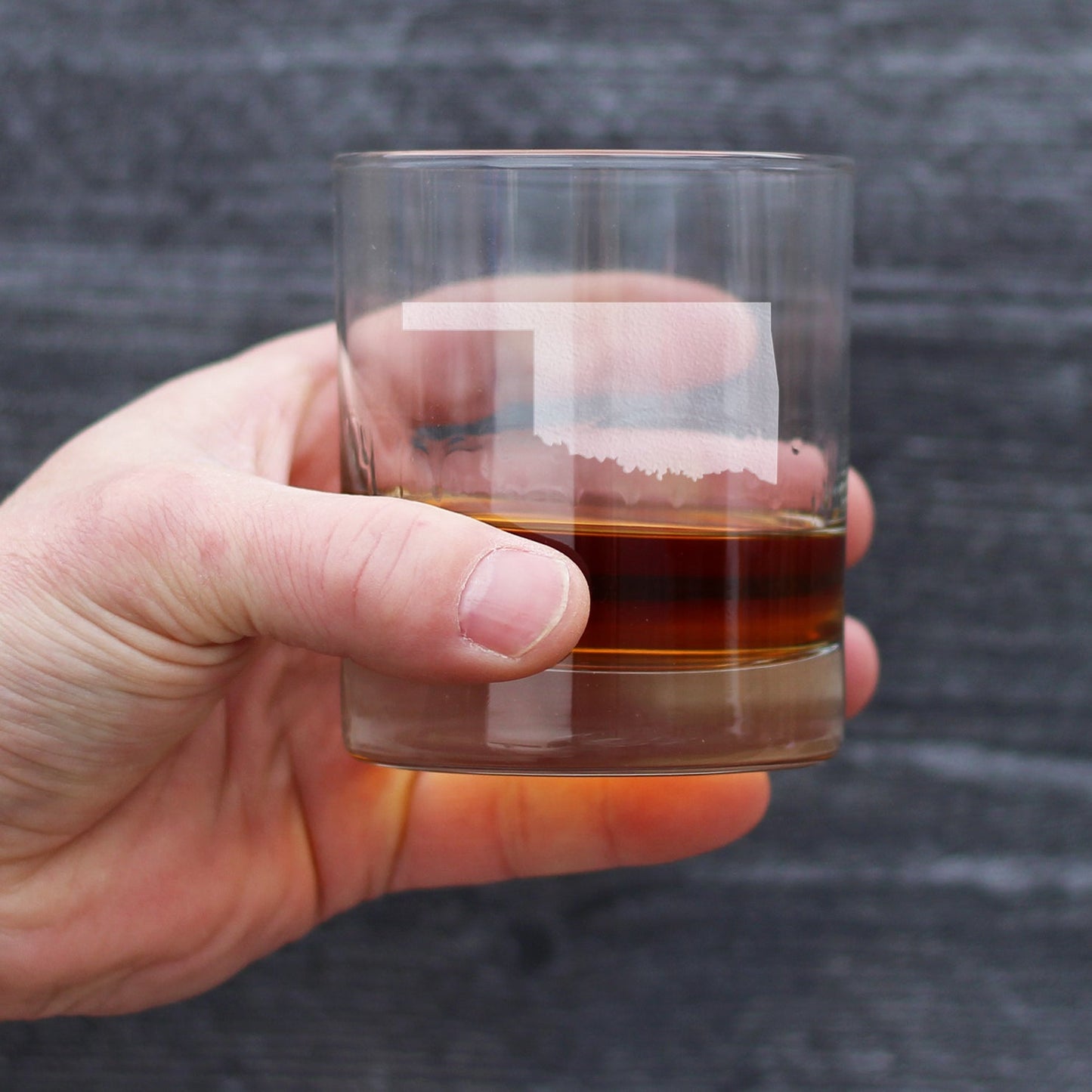Oklahoma State Outline Whiskey Rocks Glass - State Themed Drinking Decor and Gifts for Oklahoman Women & Men - 10.25 Oz Whisky Tumbler Glasses