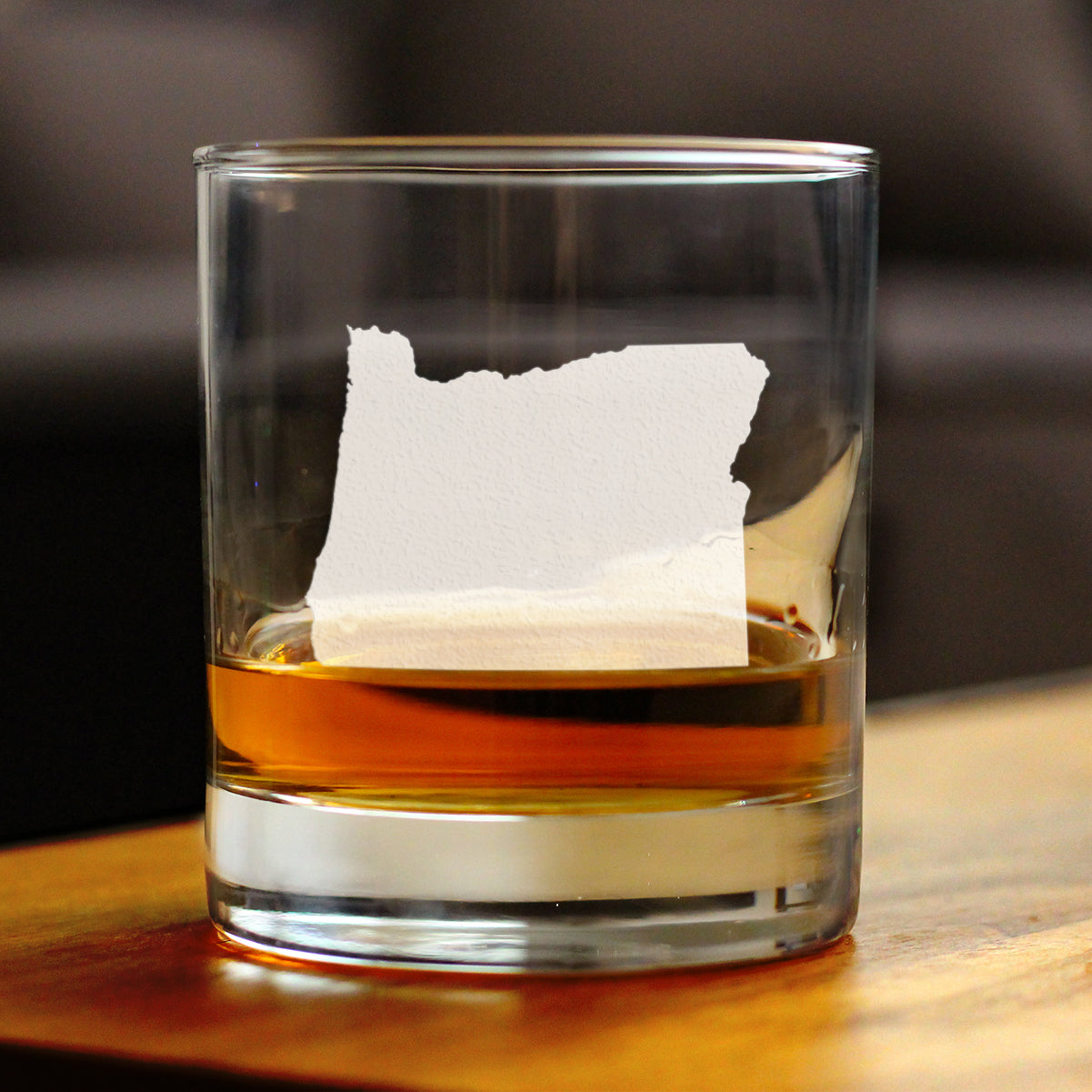 Oregon State Outline Whiskey Rocks Glass - State Themed Drinking Decor and Gifts for Oregonian Women & Men - 10.25 Oz Whisky Tumbler Glasses