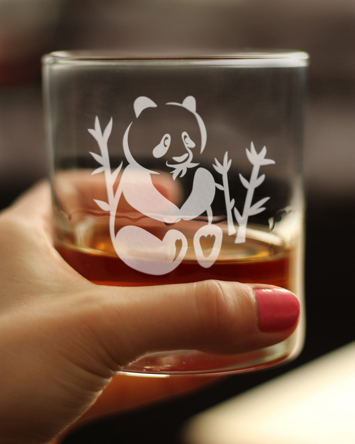 Panda Whiskey Rocks Glass - Unique Panda Themed Decor and Gifts for Panda Bears - 10.25 Oz Glasses