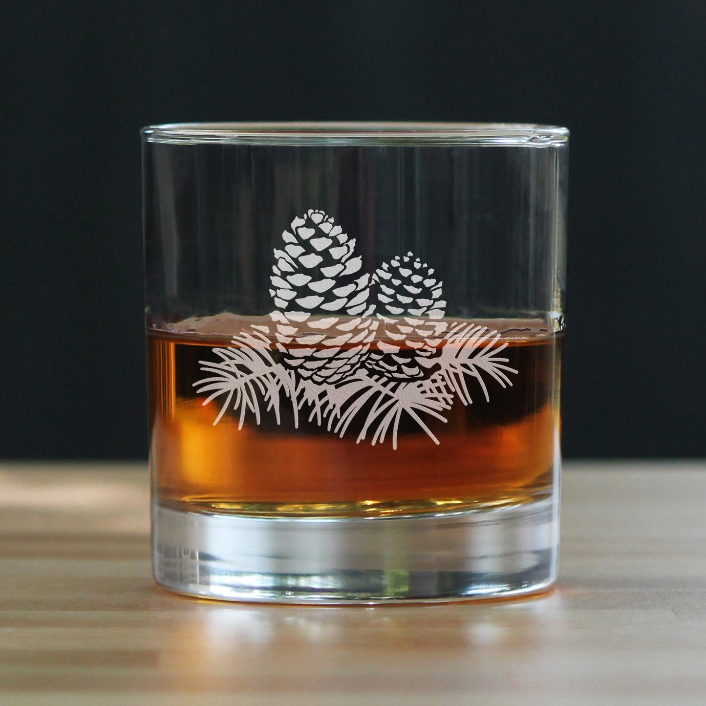 Pine Cone Rocks Glass - Rustic Themed Pinecones Decor and Cabin Gifts for Women and Men - 10.25 Oz Glasses