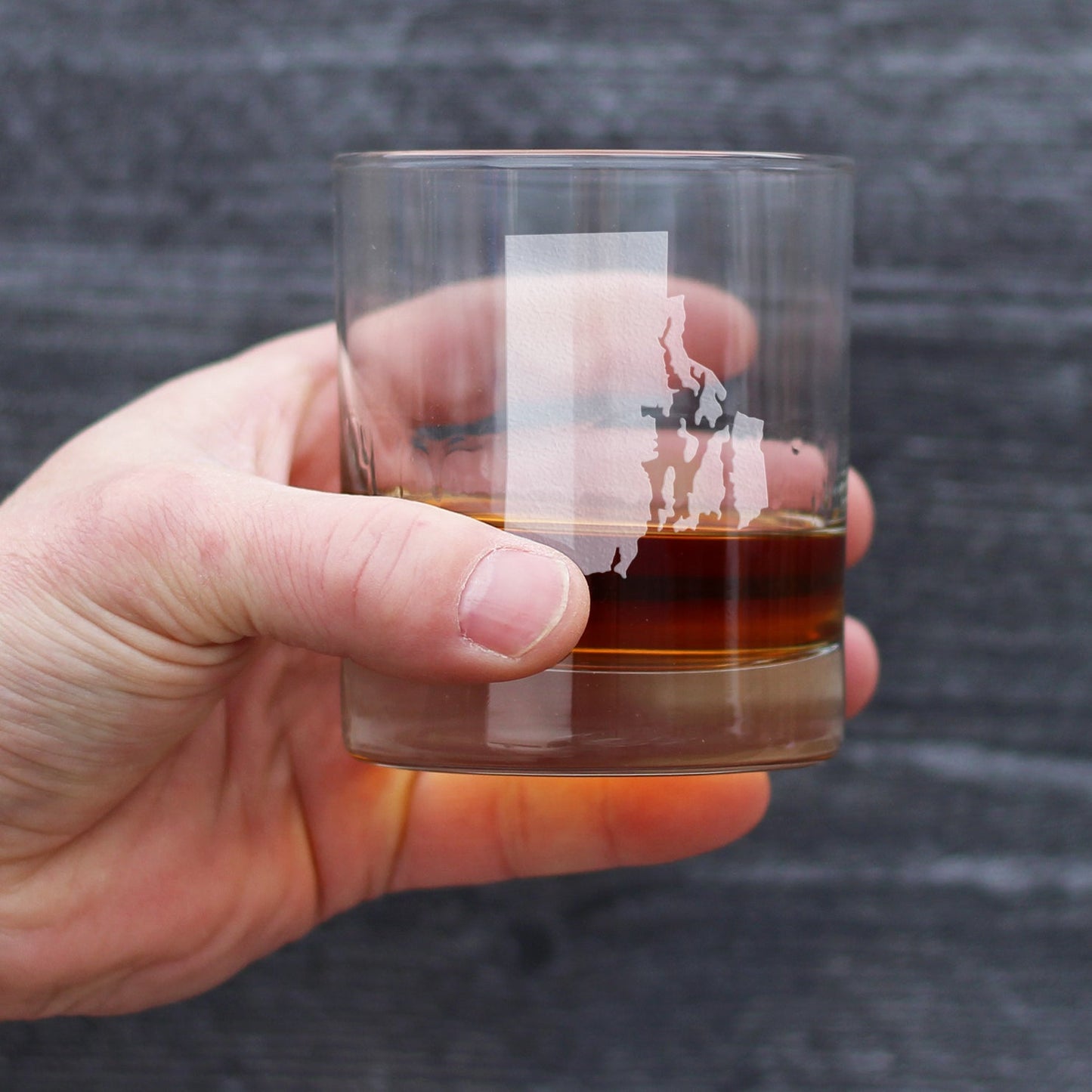 Rhode Island State Outline Whiskey Rocks Glass - State Themed Drinking Decor and Gifts for Rhode Islander Women & Men - 10.25 Oz Whisky Tumbler Glasses