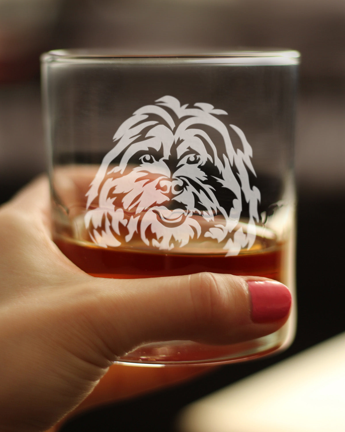 Shih Tzu Face Whiskey Rocks Glass - Unique Dog Themed Decor and Gifts for Moms & Dads of Shih Tzus - 10.25 Oz