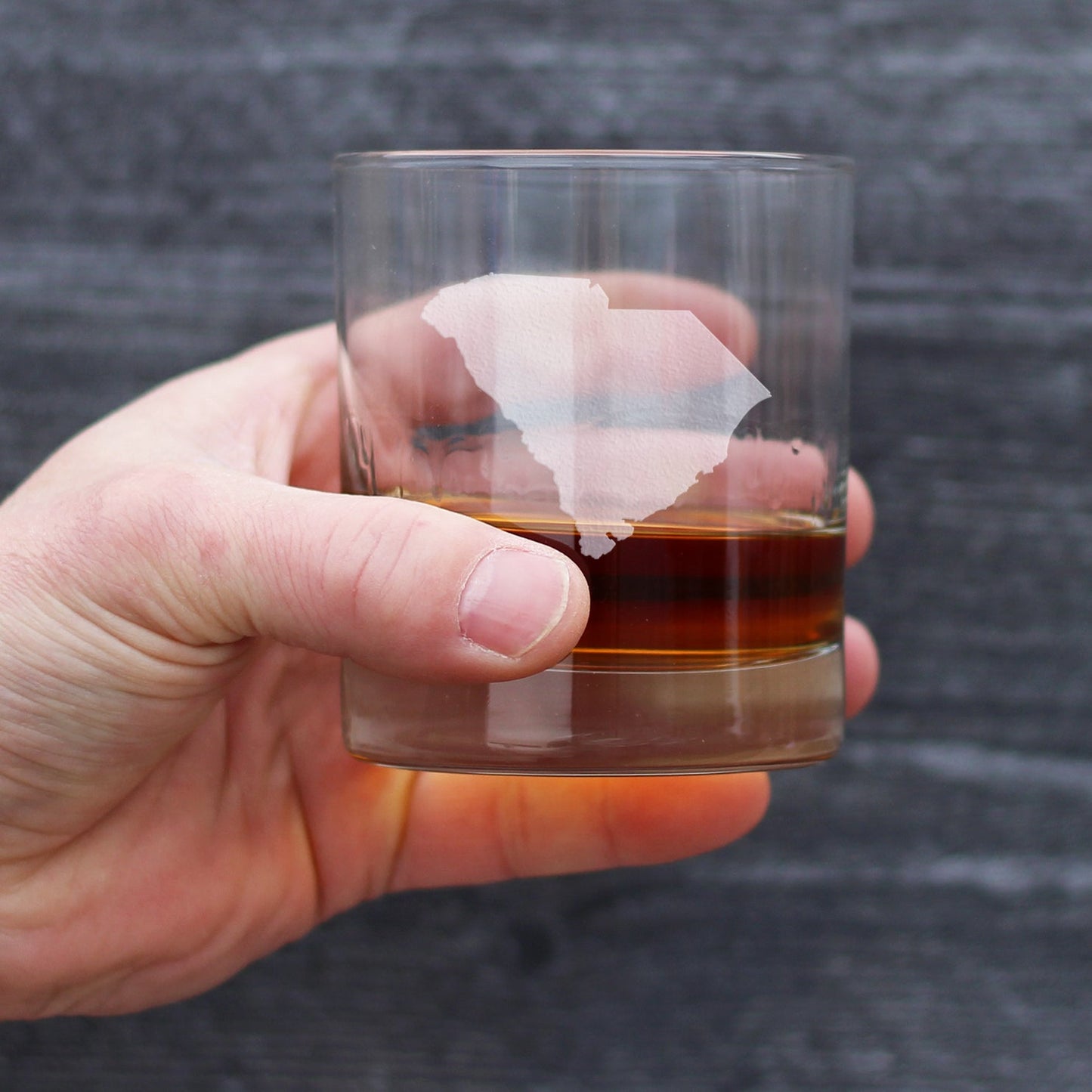 South Carolina State Outline Whiskey Rocks Glass - State Themed Drinking Decor and Gifts for South Carolinian Women & Men - 10.25 Oz Whisky Tumbler Glasses