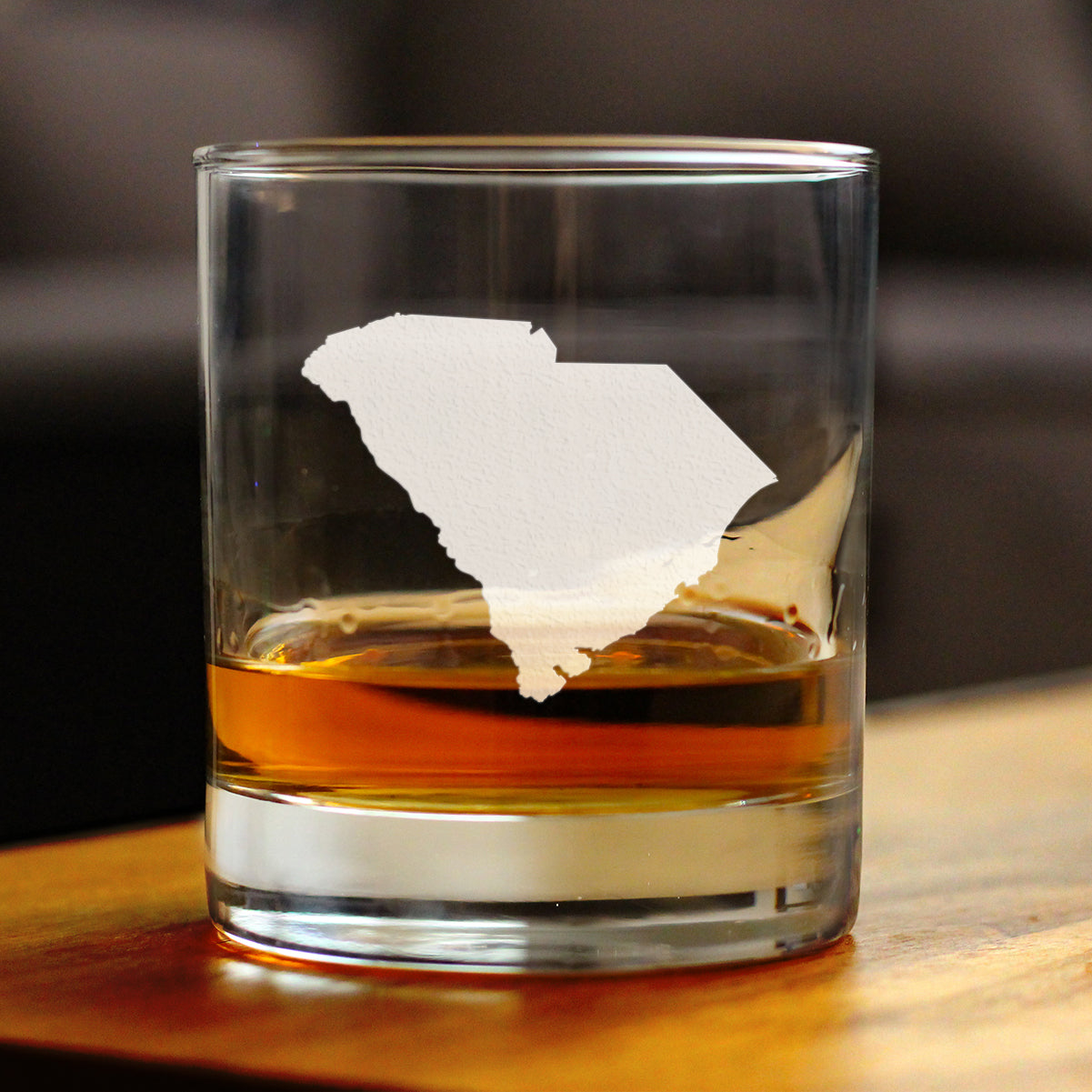 South Carolina State Outline Whiskey Rocks Glass - State Themed Drinking Decor and Gifts for South Carolinian Women & Men - 10.25 Oz Whisky Tumbler Glasses