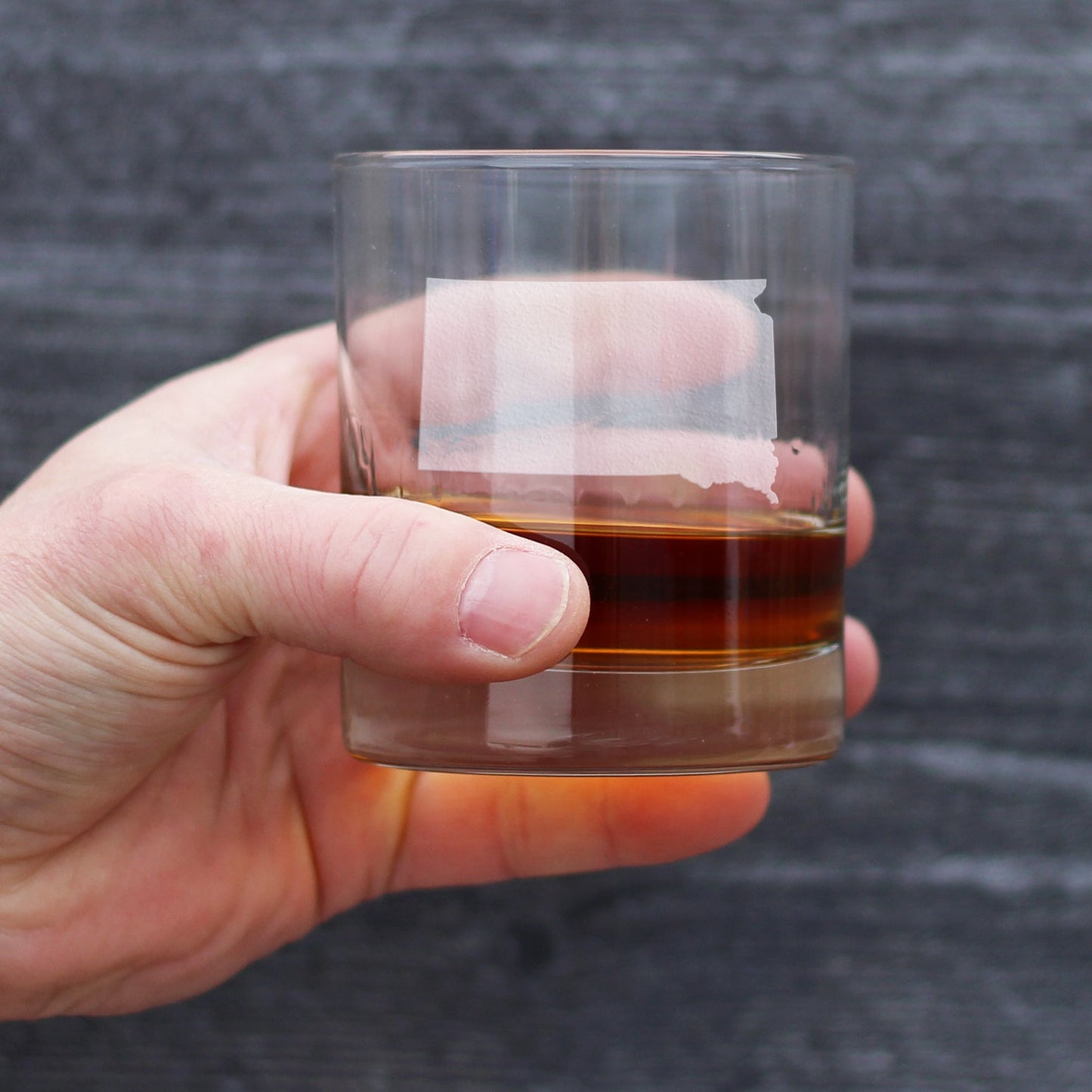 South Dakota State Outline Whiskey Rocks Glass - State Themed Drinking Decor and Gifts for South Dakotan Women & Men - 10.25 Oz Whisky Tumbler Glasses
