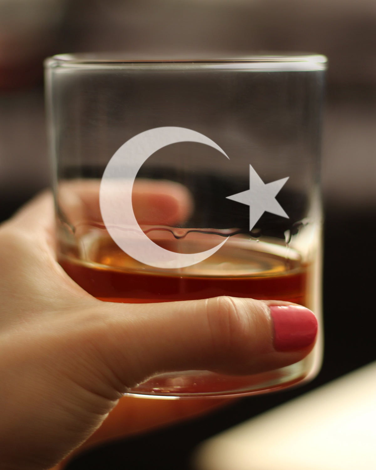 Turkey Flag Rocks Glass Engraved Old Fashioned Glasses for Men & Women - Fun 10.25 Oz Turkish Themed Gifts - Cute Gift for Turks