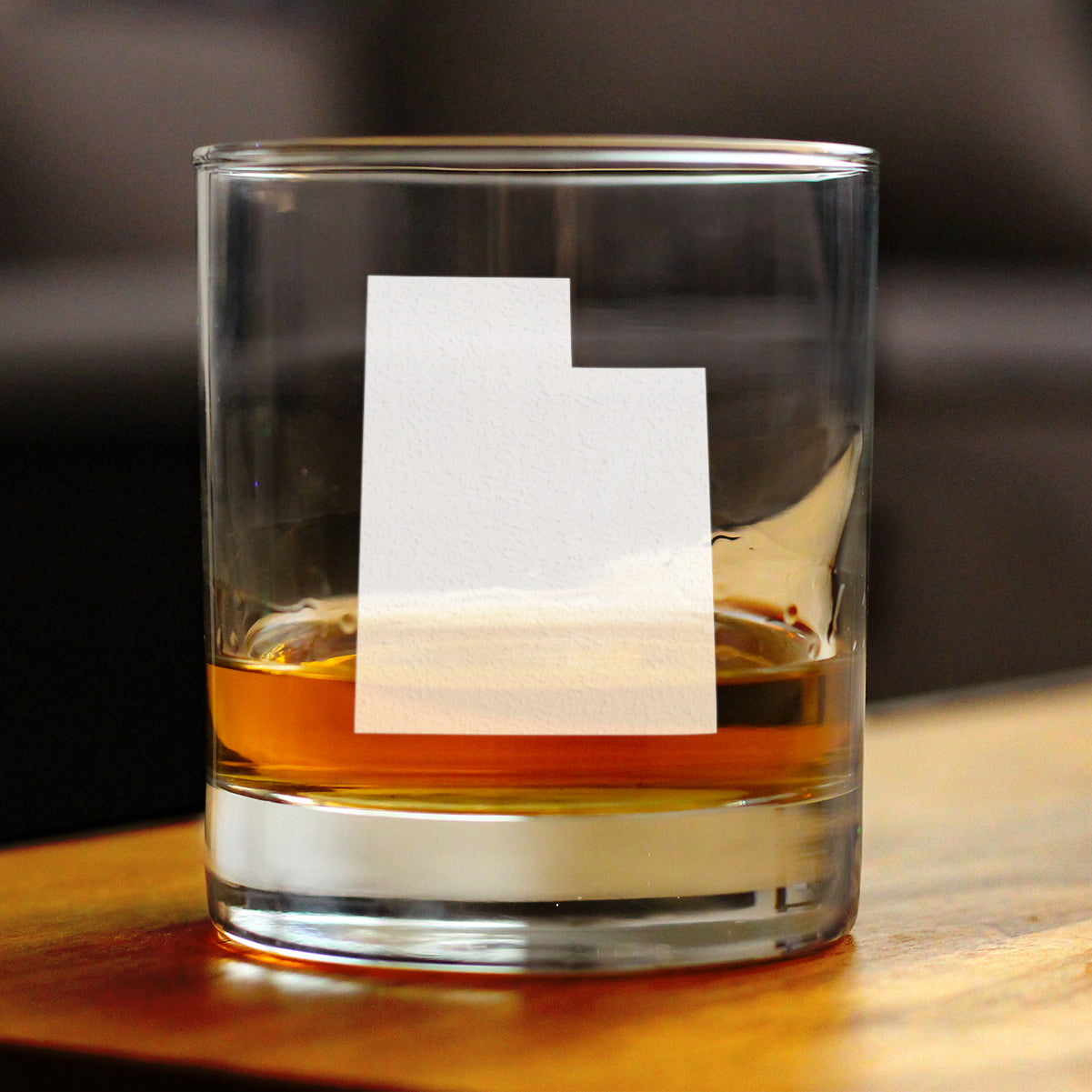 Utah State Outline Whiskey Rocks Glass - State Themed Drinking Decor and Gifts for Utahn Women & Men - 10.25 Oz Whisky Tumbler Glasses