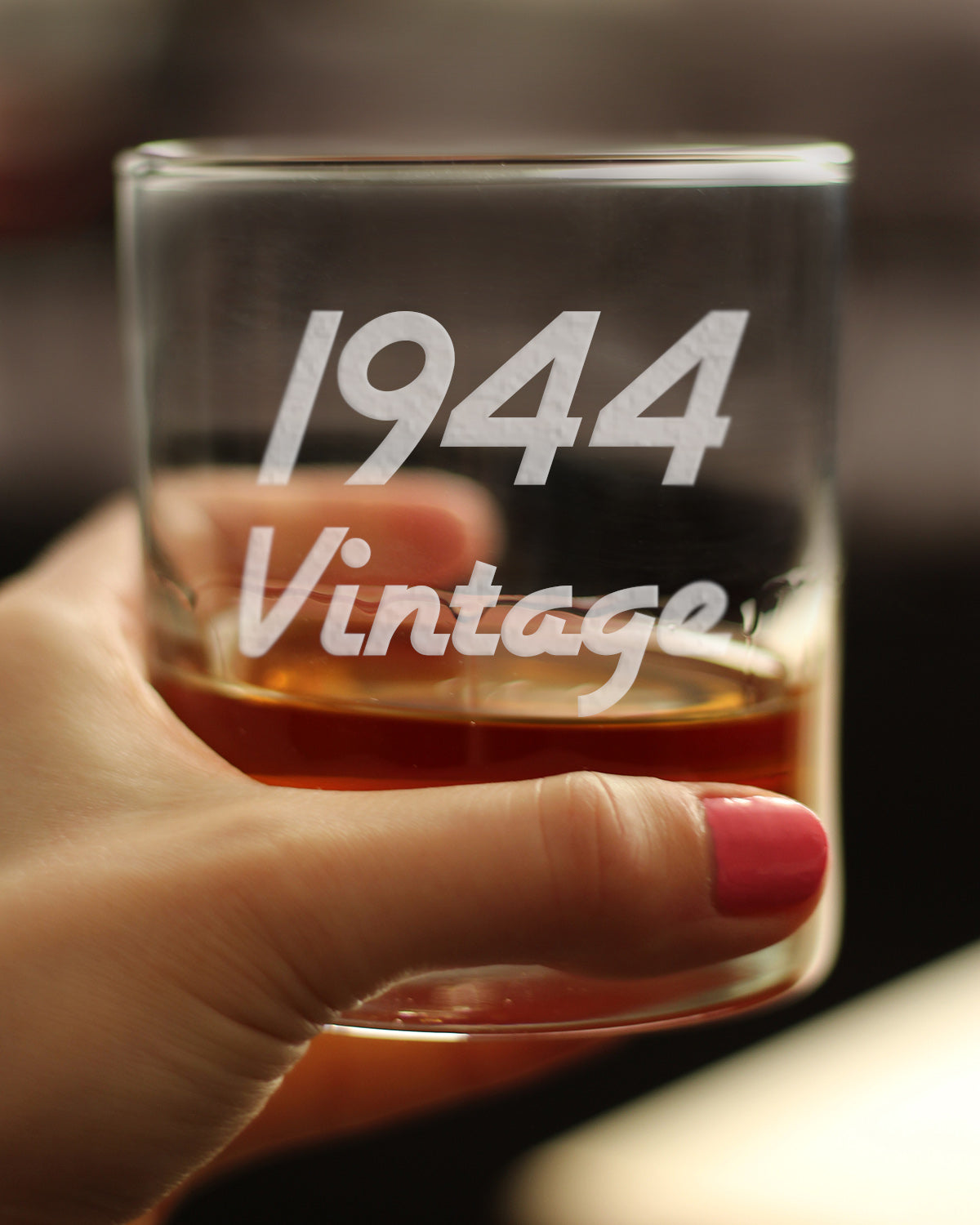 Vintage 1944 - Fun 81st Birthday Whiskey Rocks Glass Gifts for Men & Women Turning 81 - Retro Whisky Drinking Tumbler
