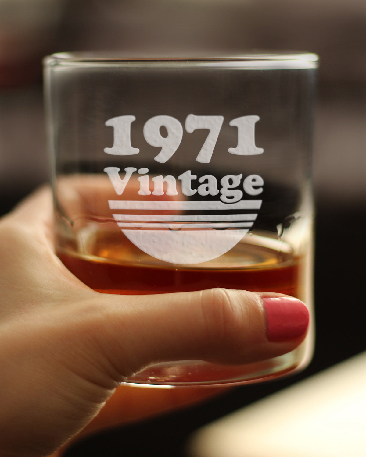 Vintage 1971 - Fun 54th Birthday Whiskey Rocks Glass Gifts for Men & Women Turning 54 - Retro Whisky Drinking Tumbler