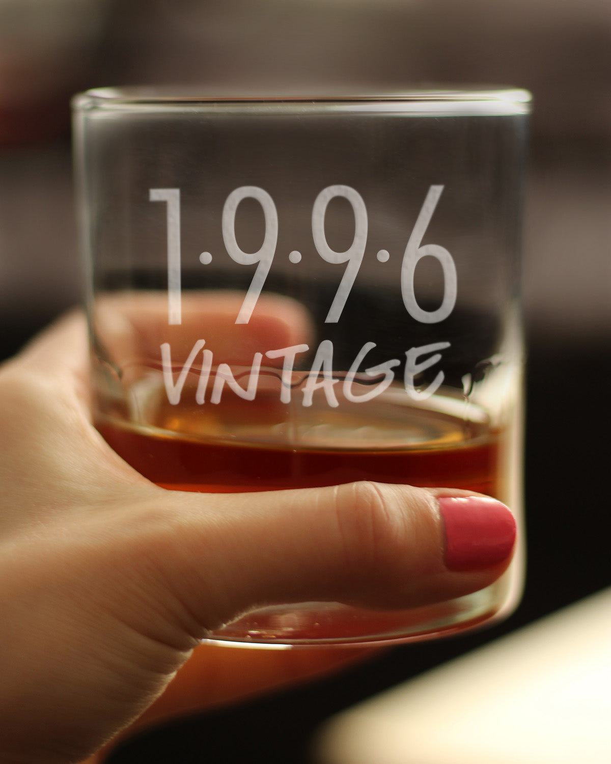 Vintage 1996 - Fun 29th Birthday Whiskey Rocks Glass Gifts for Men & Women Turning 29 - Retro Whisky Drinking Tumbler