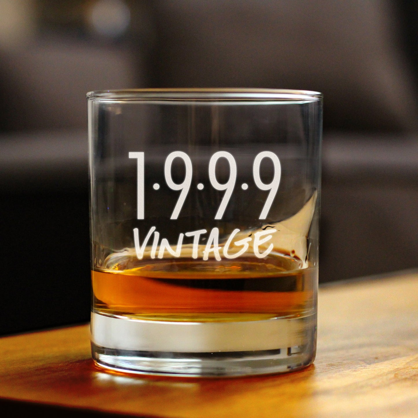 Vintage 1999 - Fun 26th Birthday Whiskey Rocks Glass Gifts for Men & Women Turning 26 - Retro Whisky Drinking Tumbler