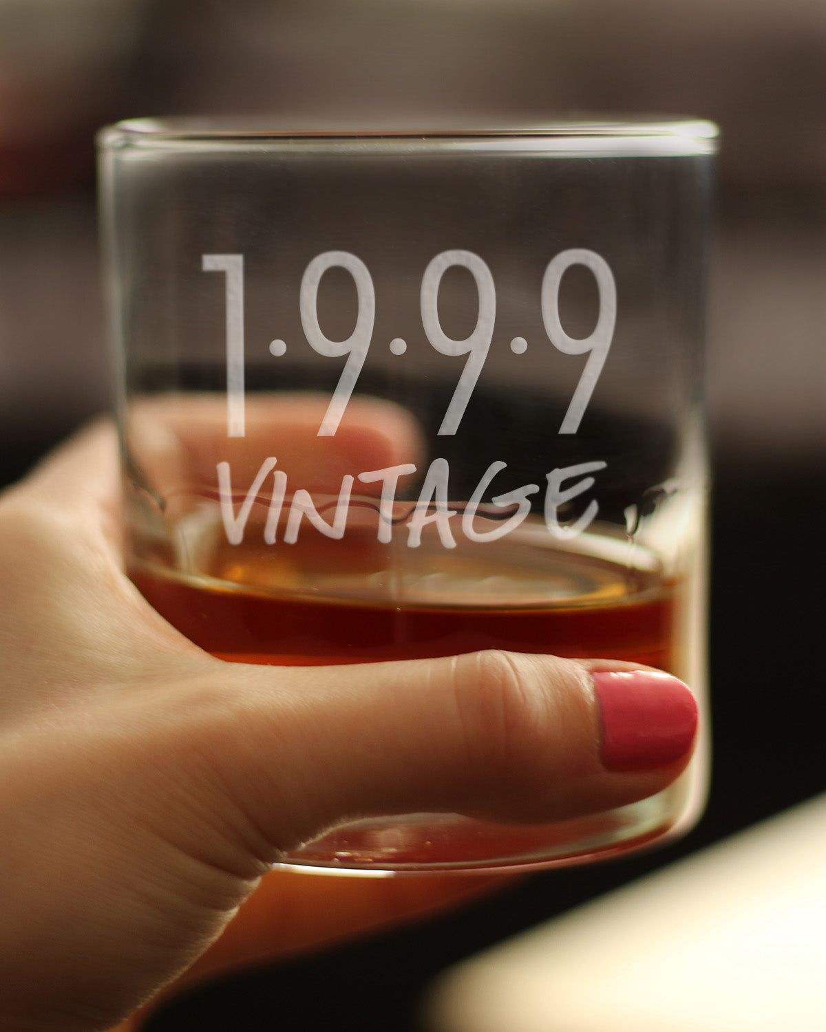 Vintage 1999 - Fun 26th Birthday Whiskey Rocks Glass Gifts for Men & Women Turning 26 - Retro Whisky Drinking Tumbler