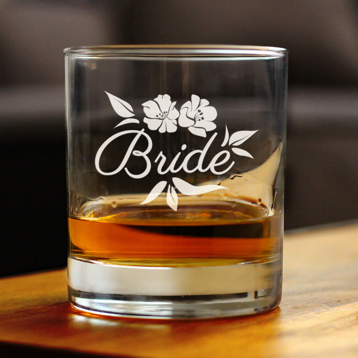 Bride Old Fashioned Rocks Glass - Unique Wedding Gift for Bride - Cute Engraved Wedding Cup Gift