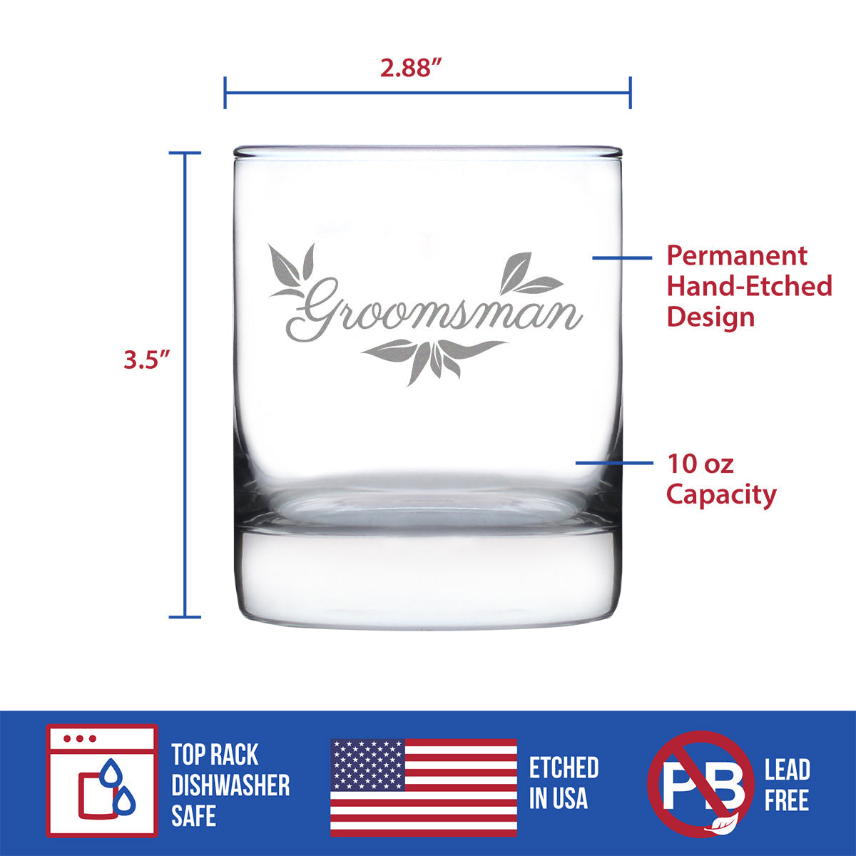 Groomsman Old Fashioned Rocks Glass - Groomsmen Proposal Gifts - Unique Engraved Wedding Cup Gift
