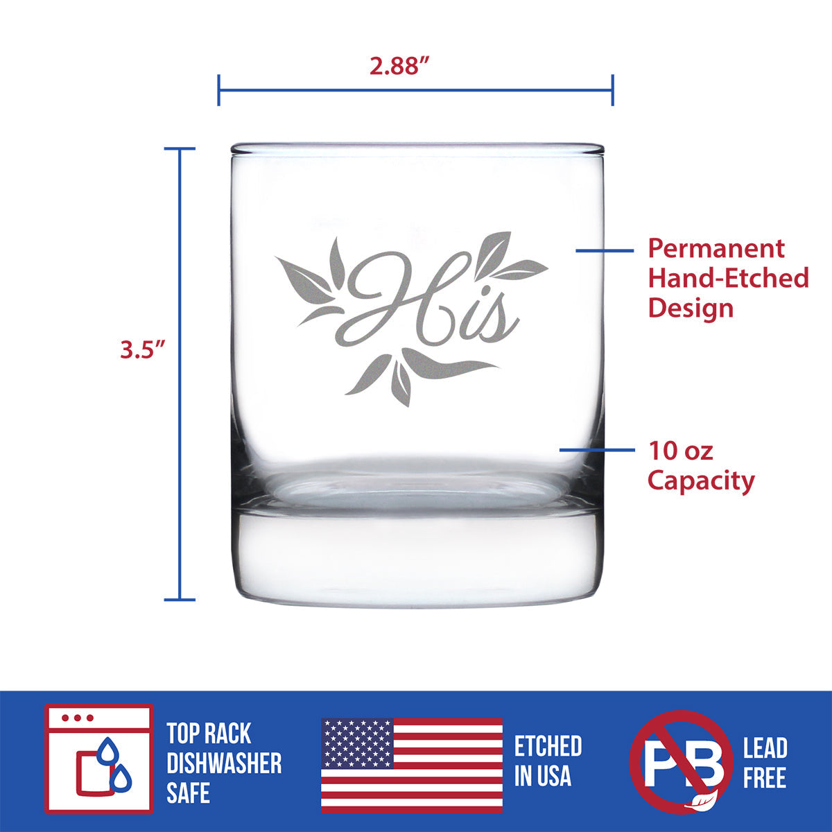 His Old Fashioned Rocks Glass - Unique Wedding Gift for Groom - Engraved Wedding Cup Gift
