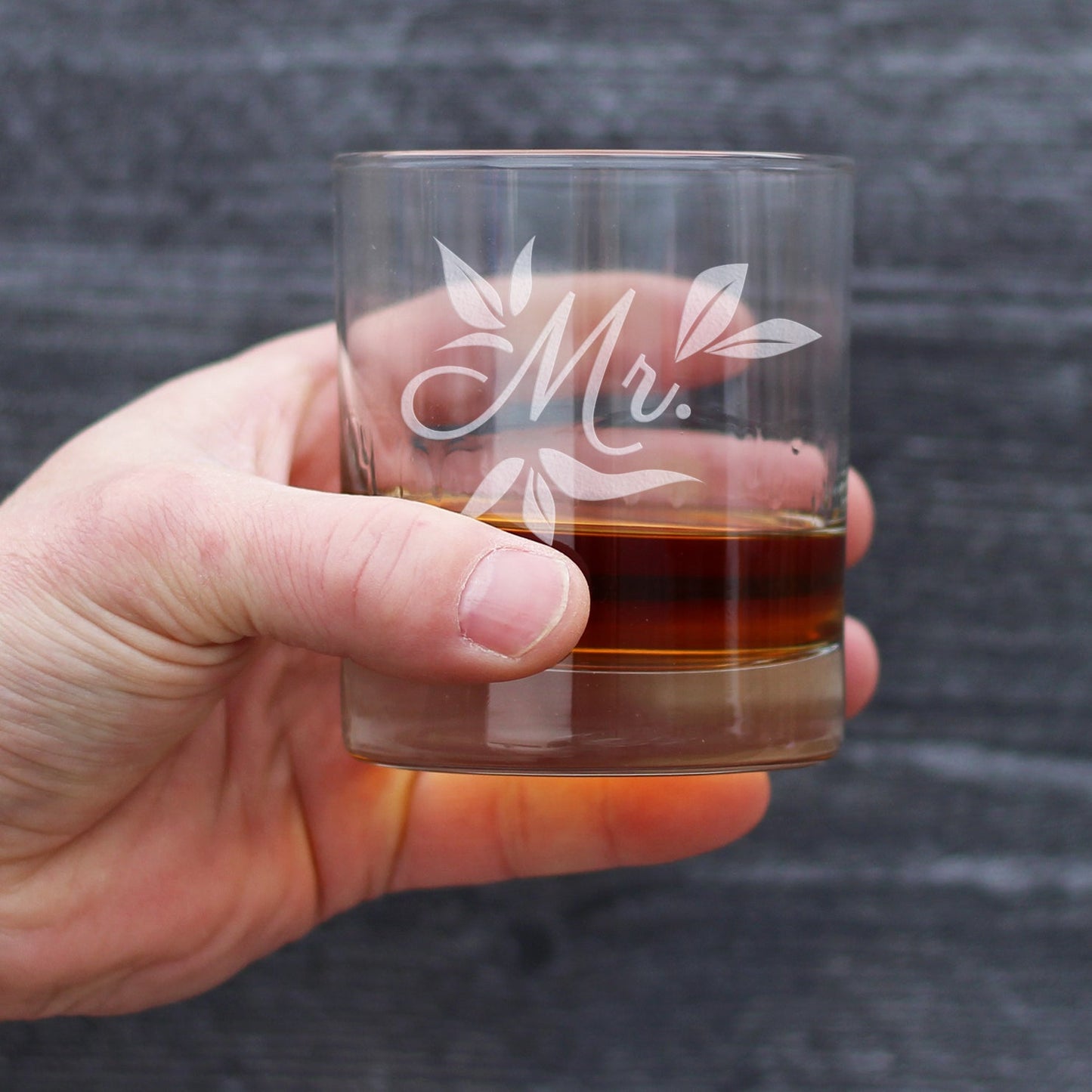Mr. Old Fashioned Rocks Glass - Unique Wedding Gift for Groom - Engraved Wedding Cup Gift