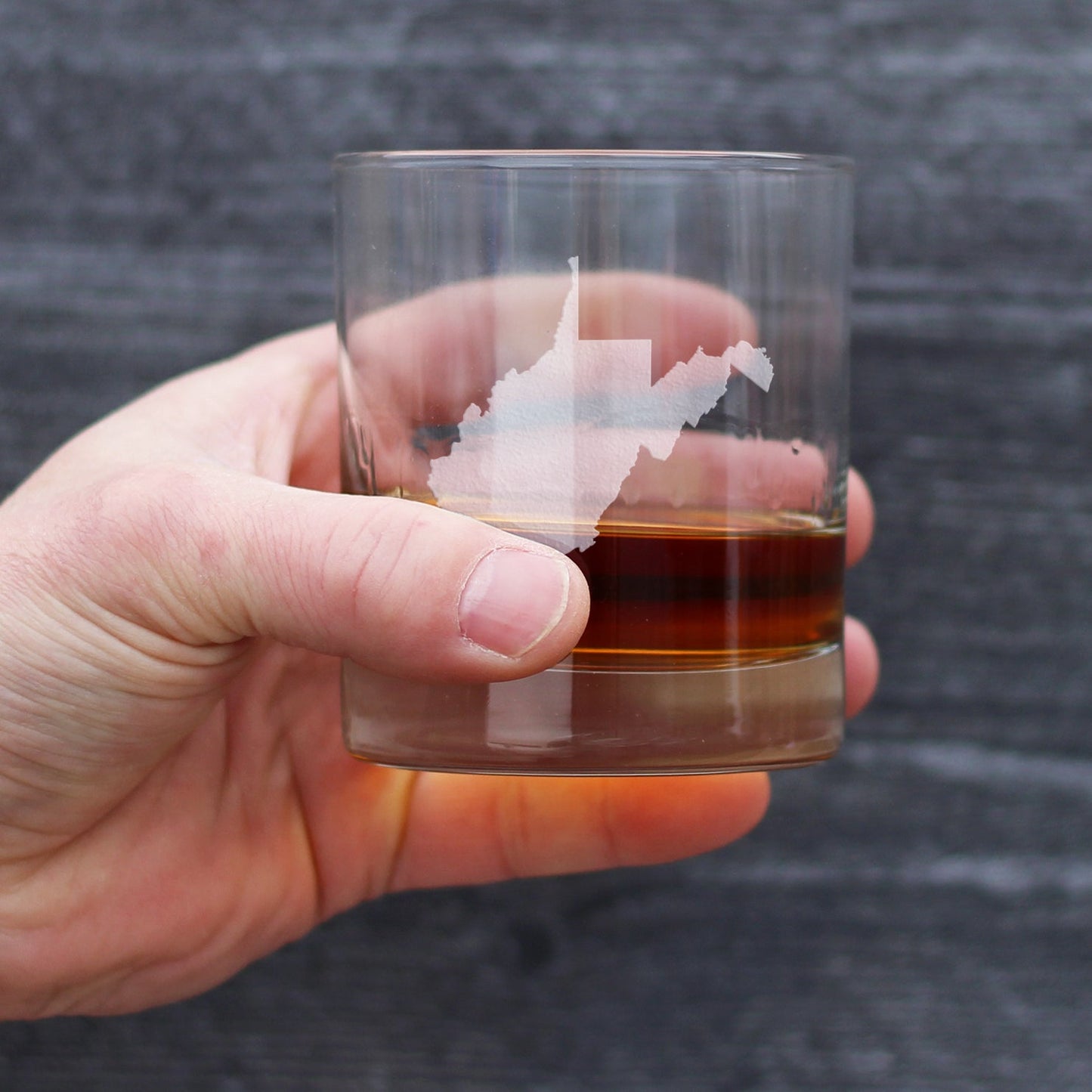 West Virginia State Outline Whiskey Rocks Glass - State Themed Drinking Decor and Gifts for West Virginian Women & Men - 10.25 Oz Whisky Tumbler Glasses