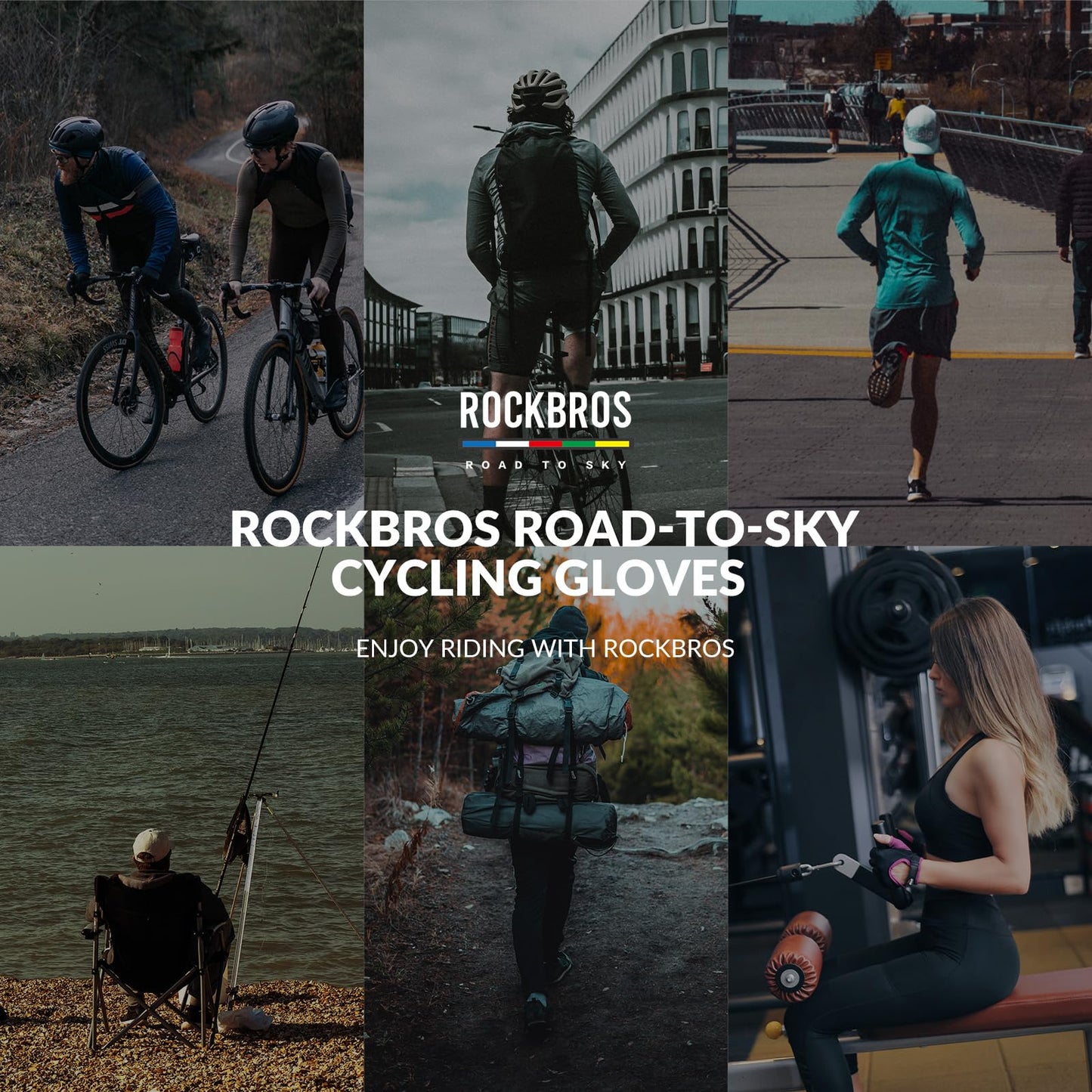 ROCKBROS Road-to-Sky Spring Summer Cycling Gloves Full Finger Touch Screen