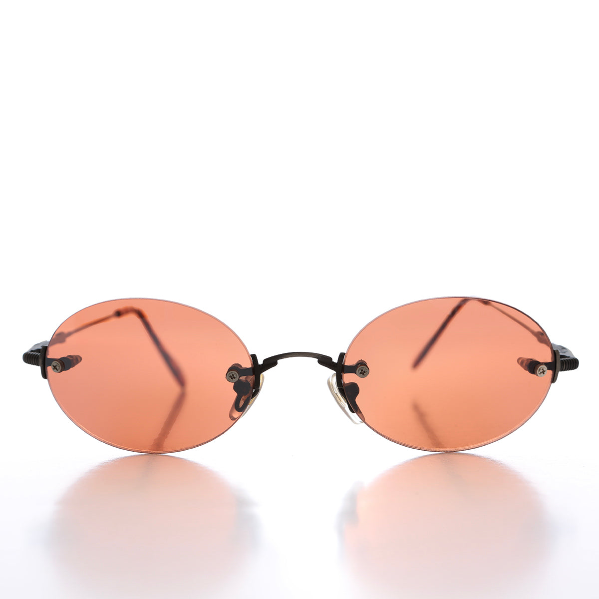 90s Rimless Oval Copper Lens Sunglass - Romaine