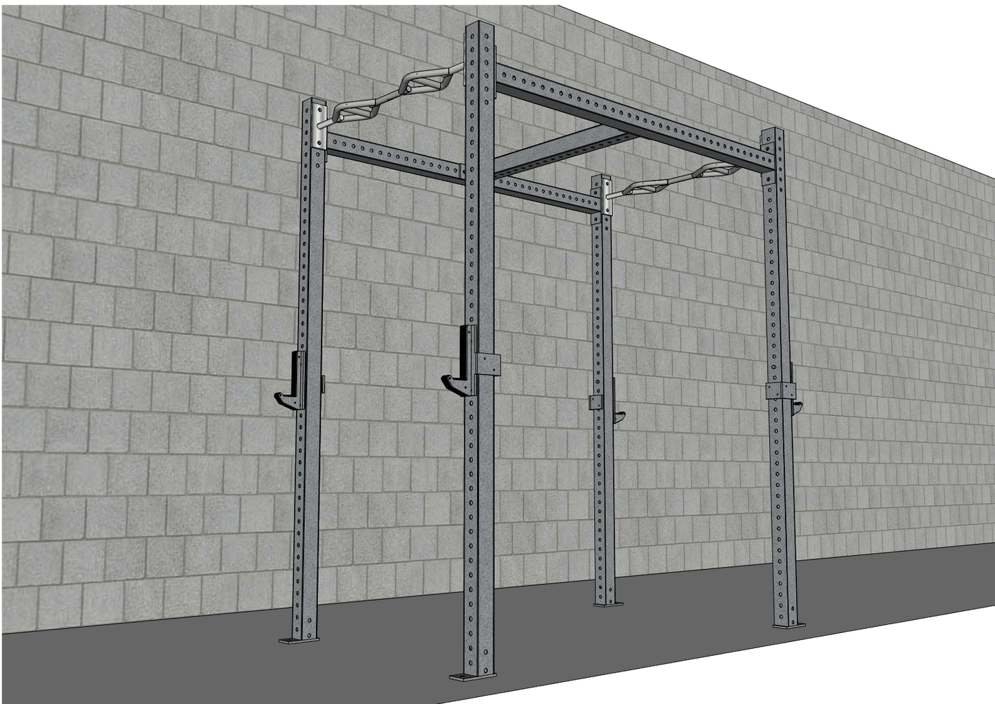 Kit TGrip Commercial 4' Wide Rig - 3x3 Steel - Functional Multi-Grip Pull-Up - Sandwich Style J-Hooks