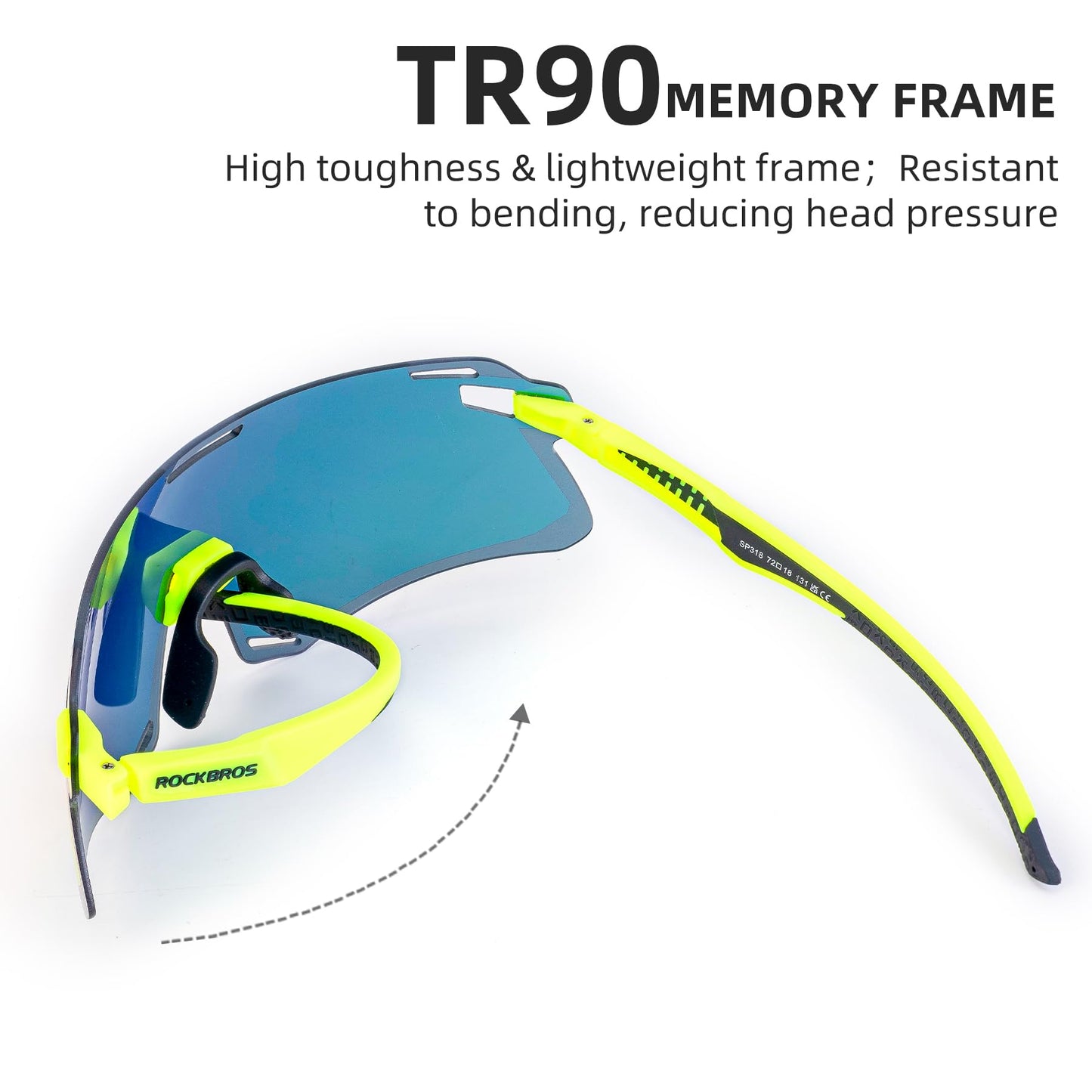 ROCKBROS Cycling GlassesMTB Biking Sports Sunglasses with Anti Blue Lenses Men