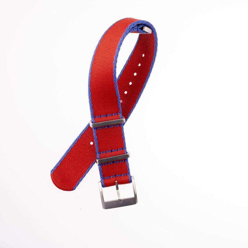 Eco-Friendly Nylon Military Strap Red Blue Borders