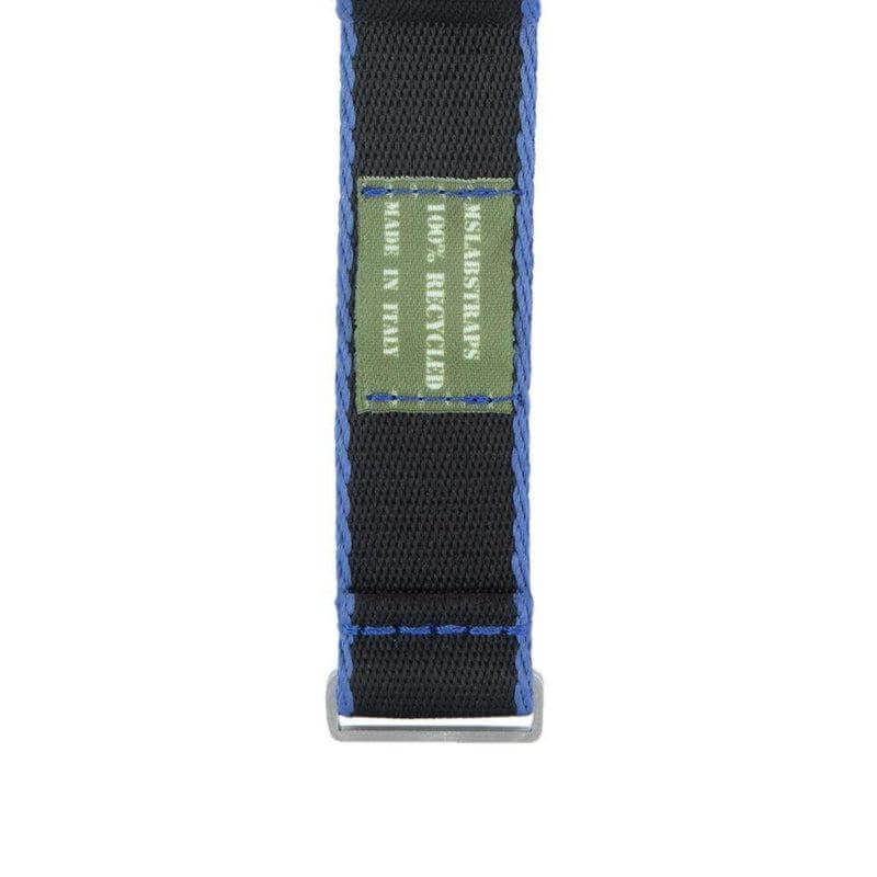 Eco-Friendly Nylon Military Watch Strap - Black Light Blue Borders