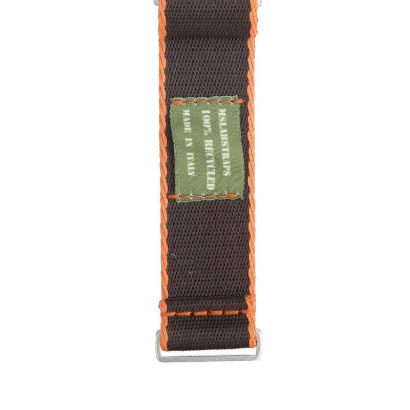 Eco-Friendly Nylon Military Watch Strap - Black Orange Borders