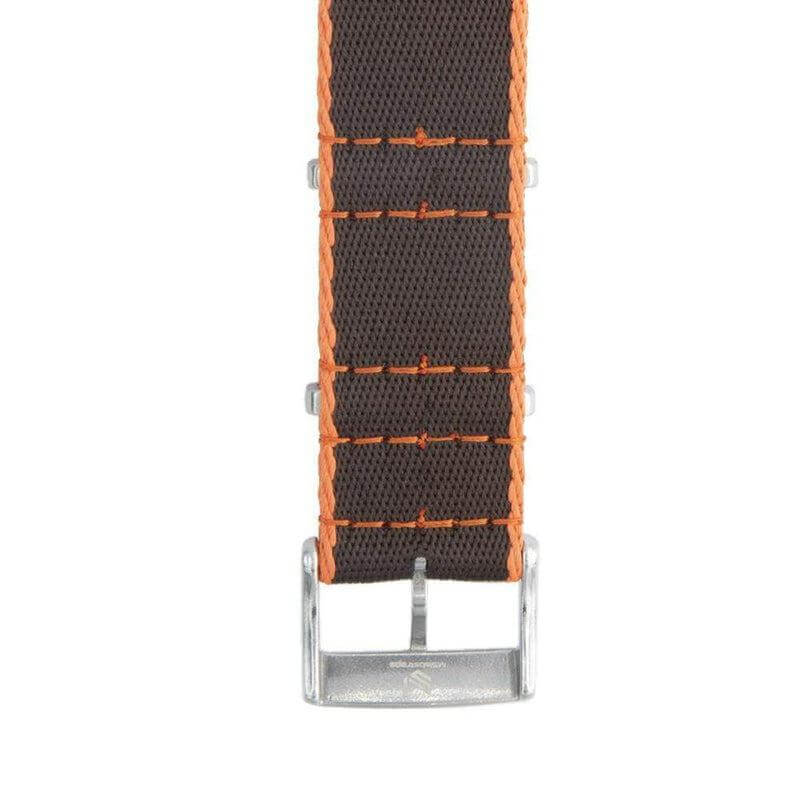 Eco-Friendly Nylon Military Watch Strap - Black Orange Borders