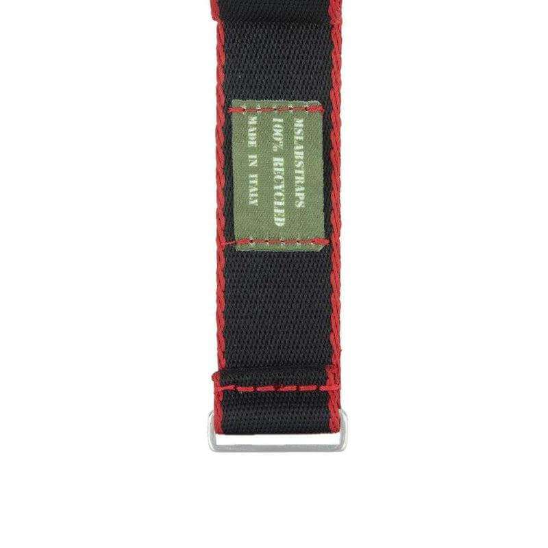 Eco-Friendly Nylon Military Watch Strap - Black Red Borders