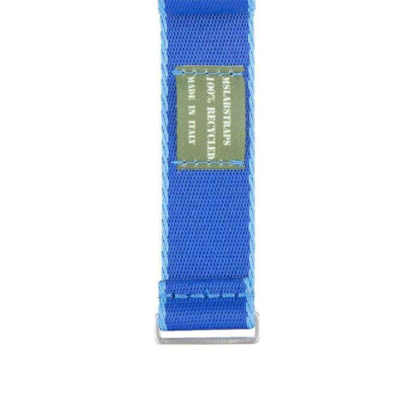 Eco-Friendly Nylon Military Watch Strap - Navy Blue light Blue Borders