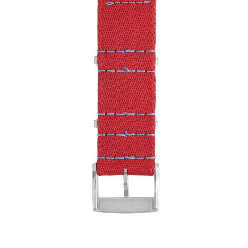 Eco-Friendly Nylon Military Watch Strap - Red Light Blue Stitches