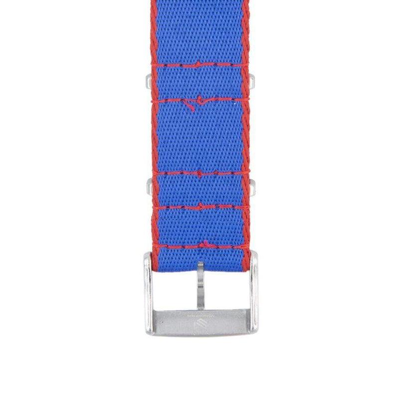 Eco-Friendly Nylon Military Watch Strap - Royal Blue Red Borders