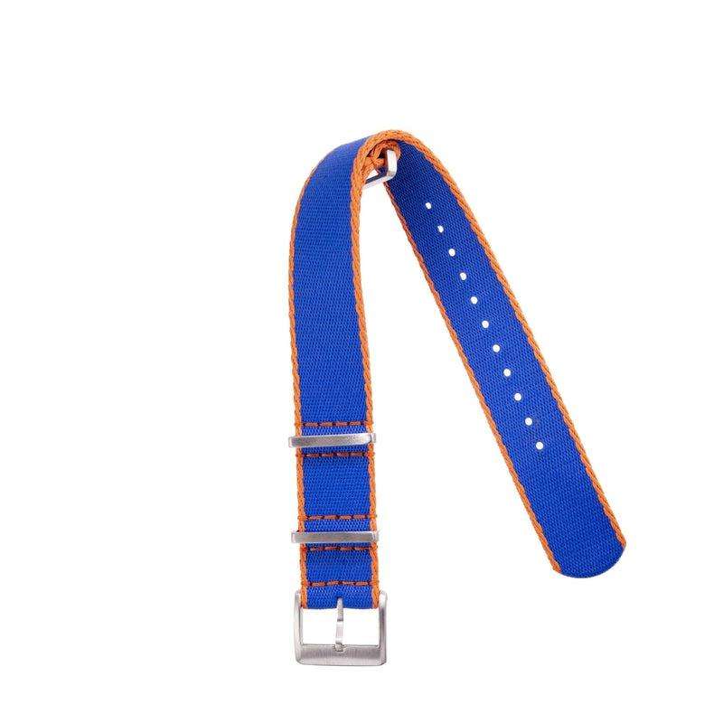 Eco-Friendly Nylon Military Watch Strap - Royal Blue Orange Borders
