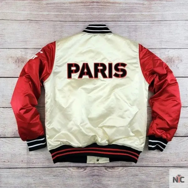 Red Peppers Paris Satin Varsity Jacket