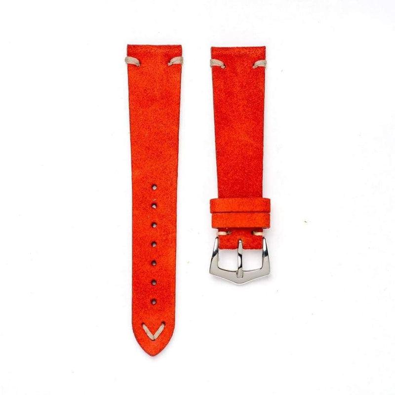 Red Suede Vintage Leather Watch Strap