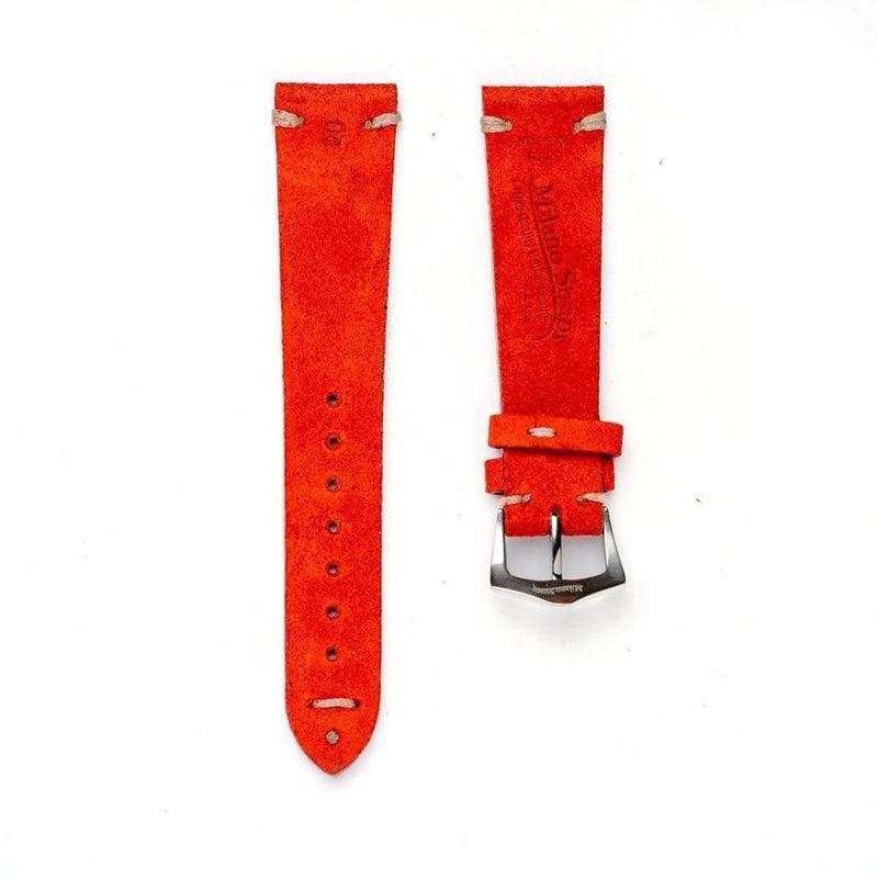Red Suede Vintage Leather Watch Strap