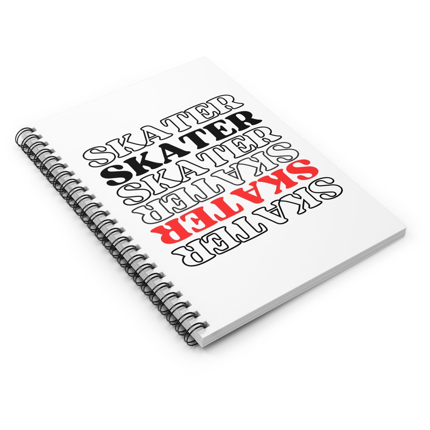 Red Statement Skater Spiral Notebook - Ruled Line