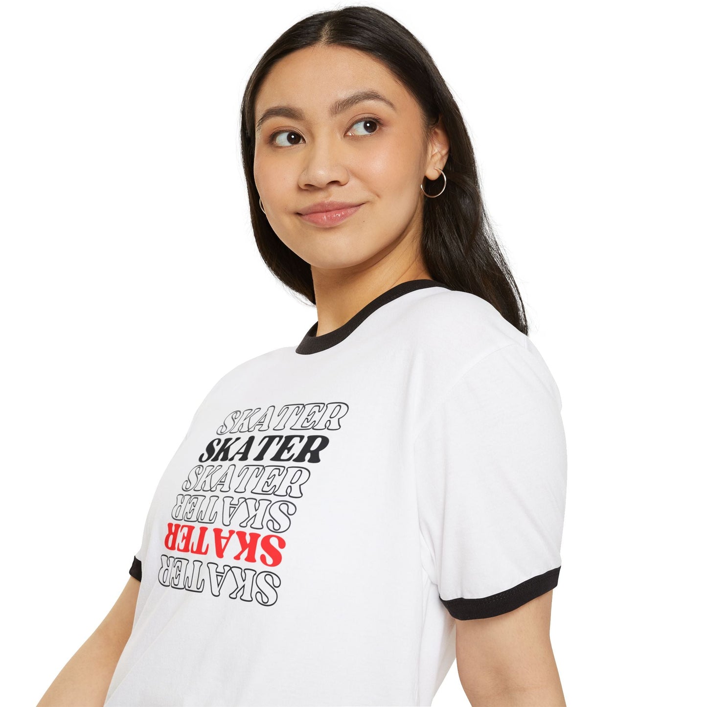 Red Statement Skater Unisex Cotton Ringer T-Shirt
