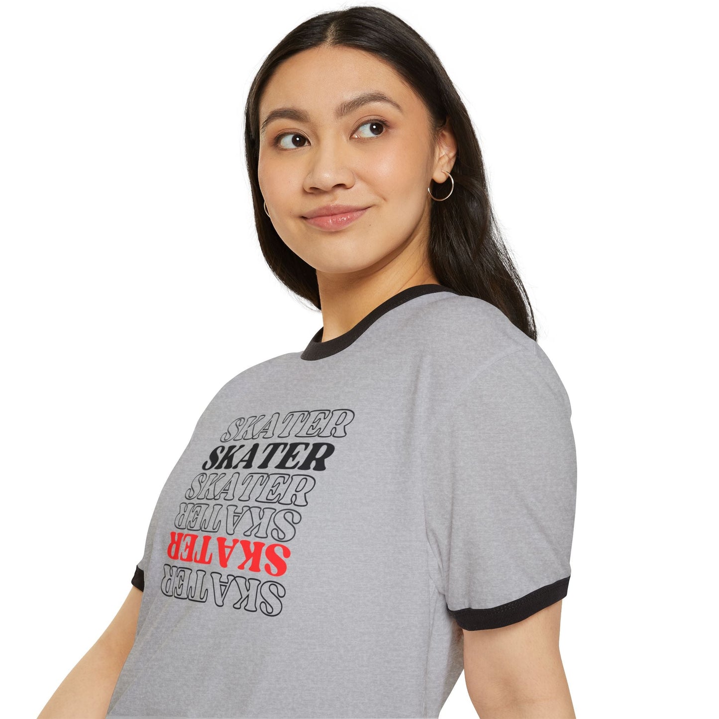 Red Statement Skater Unisex Cotton Ringer T-Shirt