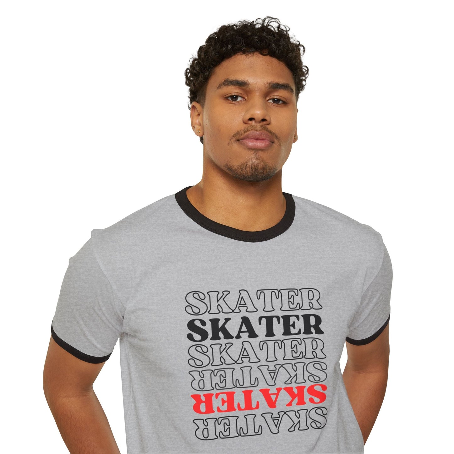 Red Statement Skater Unisex Cotton Ringer T-Shirt