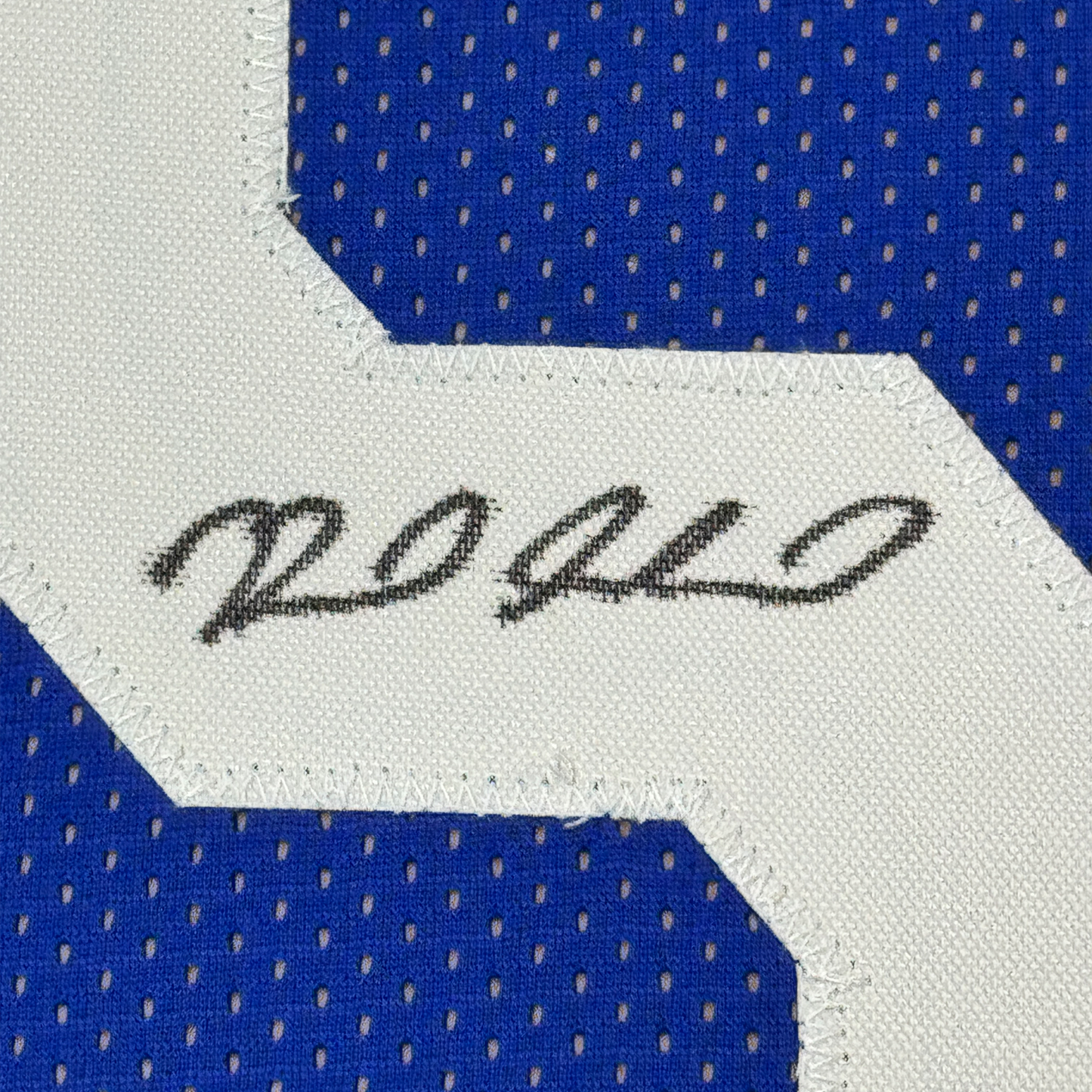 Framed Autographed/Signed Reed Sheppard 35x39 Kentucky Blue College Basketball Jersey JSA COA