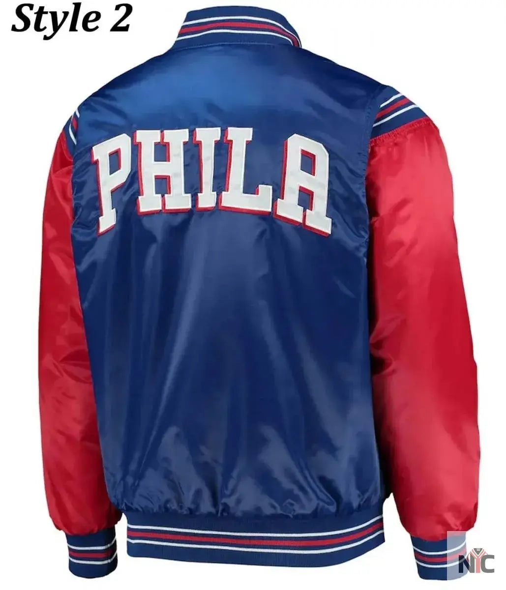Renegade Philadelphia 76ers Full-Snap Satin Jacket