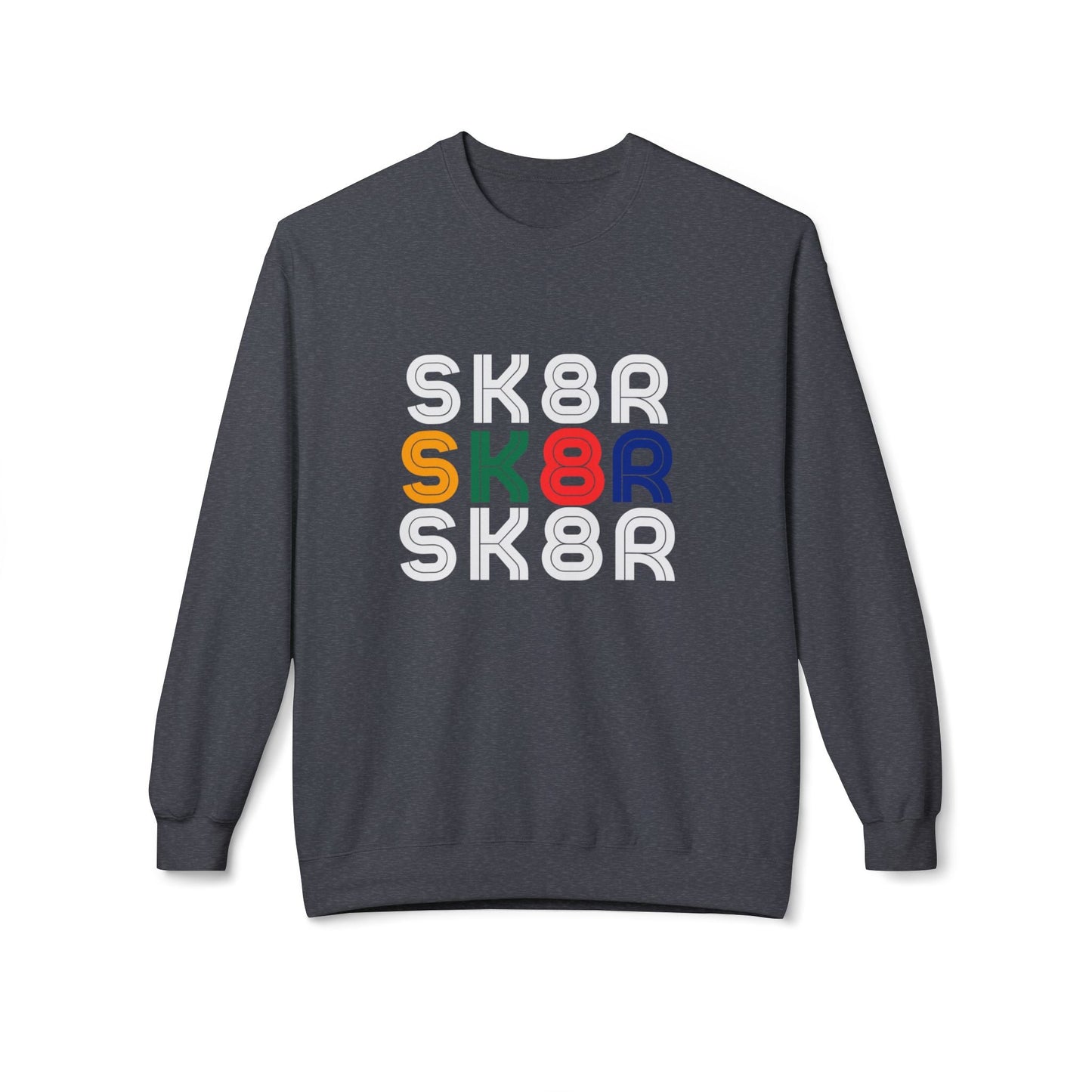 Retro Skater Unisex Fleece Crewneck Sweatshirt