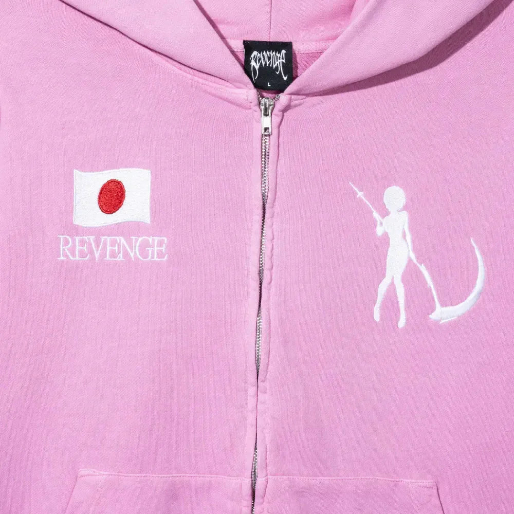 Revenge REI Zip Up Pink Hoodie